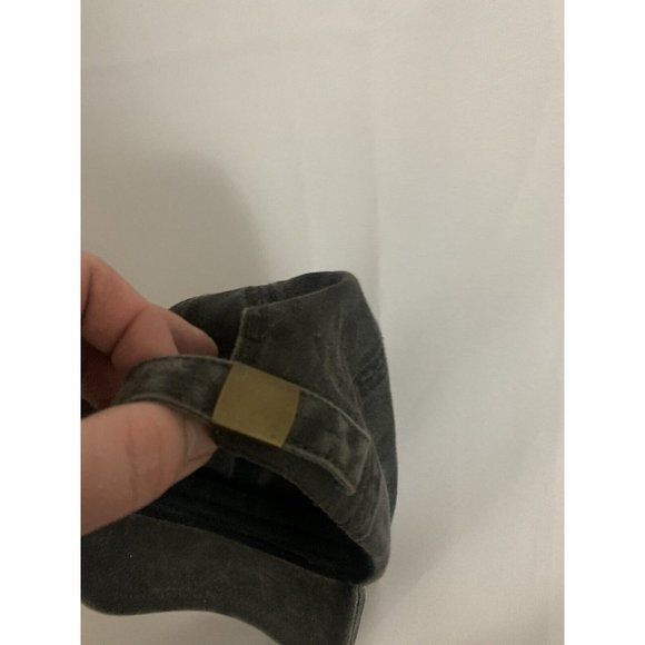 Otto Solid Gray Basic Adjustable Strapback Ball Cap Hat - Picture 4 of 4